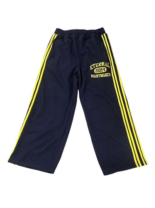 Eternal Nightmares Blue And Yellow Striped Sweatpants