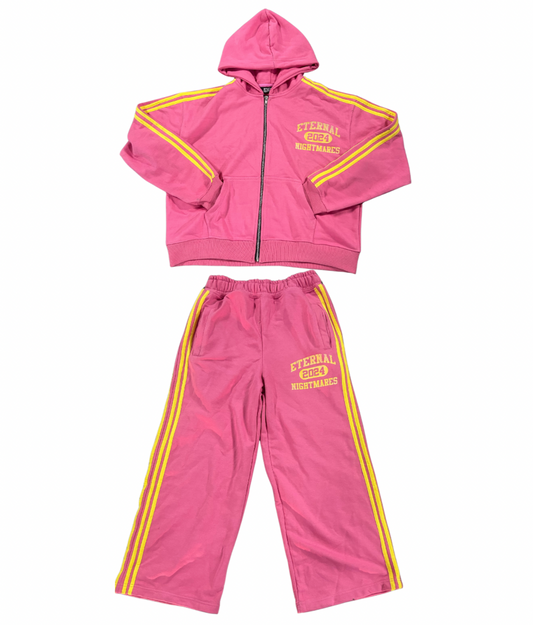 Eternal Nightmares Pink & Yellow Striped Sweatsuit