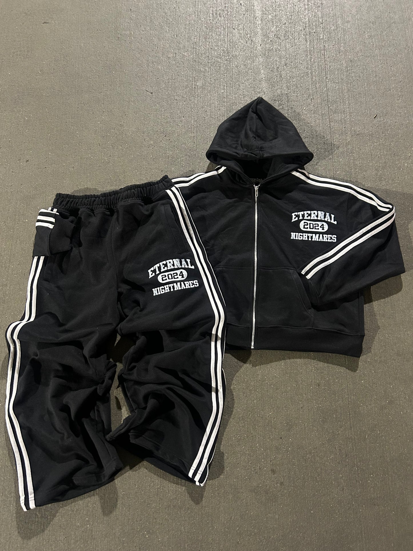 Eternal Nightmares Black & White Striped Jacket