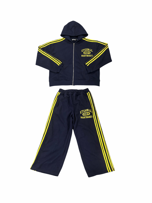 Eternal Nightmares Blue & Yellow Striped Sweatsuit