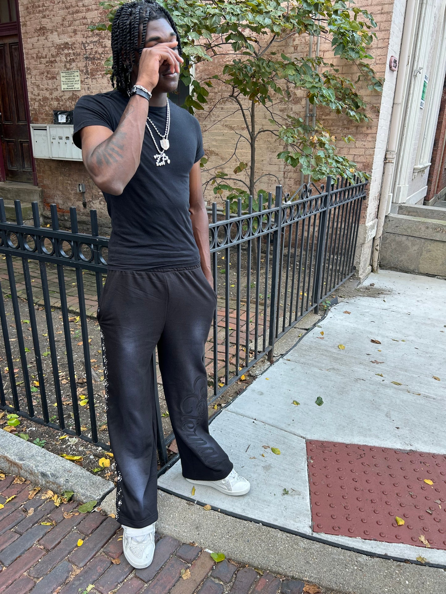 Black "ETERNAL" Oversized Sweatpants